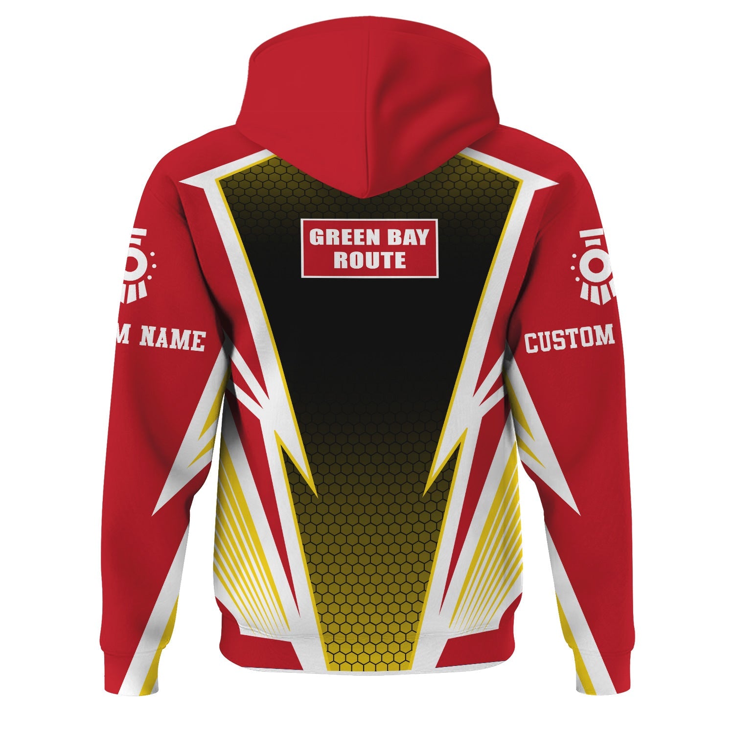 Railspirit Personalized Green Bay & Western Railroad Hoodie Lightning Graphic Style Zip Up Hoodie Gift Idea For Train Lover