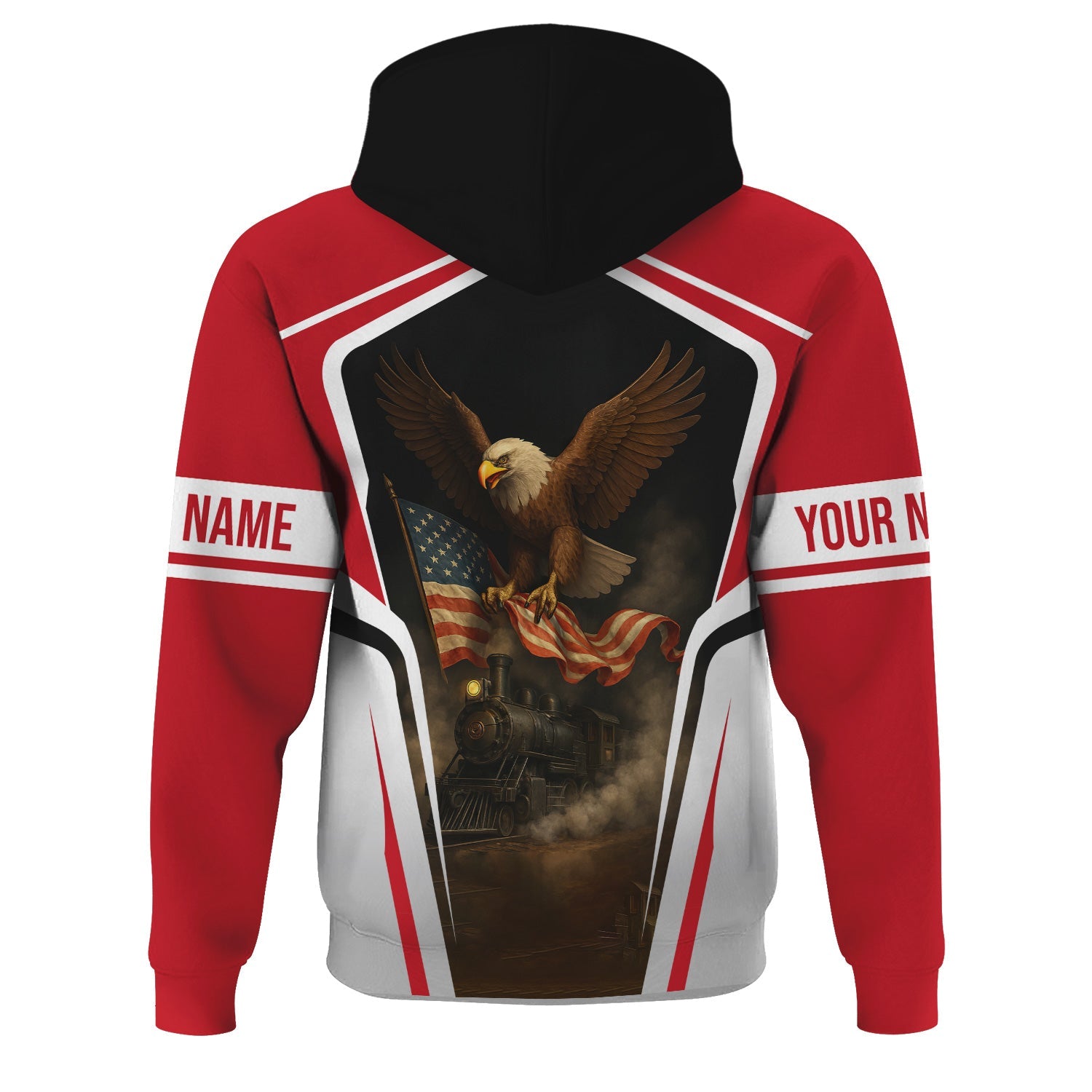 Railspirit Personalized Green Bay & Western Railroad Hoodie American Eagle Vintage Train Zip Up Hoodie