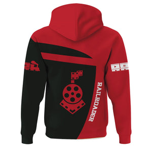 Railspirit Personalized Green Bay & Western Railroad Hoodie All Aboard Steam Train Movie Projector Style Zip Up Hoodie