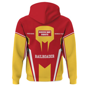 Railspirit Personalized Green Bay & Western Railroad Hoodie Custom Year Railroader Zip Up Hoodie Gift Idea For Train Lover