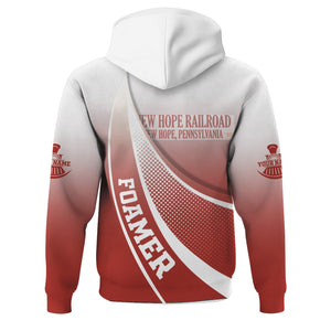 Railspirit Personalized New Hope Railroad Hoodie Railway-Themed Style Zip Up Hoodie Gift Idea For Trainspotter