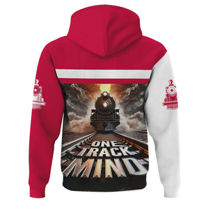 Railspirit Personalized Canadian Pacific Railroad Hoodie One Track Mind Train Printed ZIp Up Hoodie