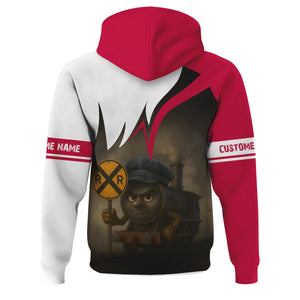Railspirit Personalized Canadian Pacific Railroad Hoodie Angry Train Hoodie Gift Idea For Train Lover