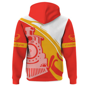 Railspirit Personalized Fleischmann And Western Railroad Hoodie Flame-Inspired Style Zip Up Hoodie Gift Idea For Train Lovers