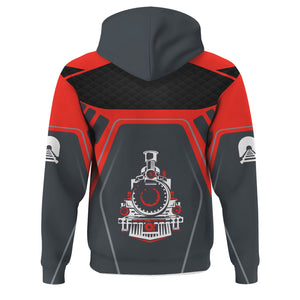 Railspirit Personalized Fleischmann And Western Railroad Hoodie Steam Locomotive Engine Graphic Train Zip Up Hoodie All Over Print