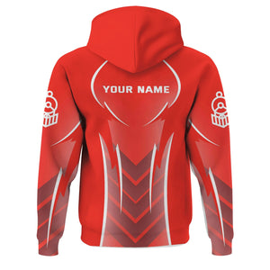 Railspirit Personalized Fleischmann And Western Railroad Hoodie Striking Line Style Train Zip Up Hoodie For Locomotive Lovers