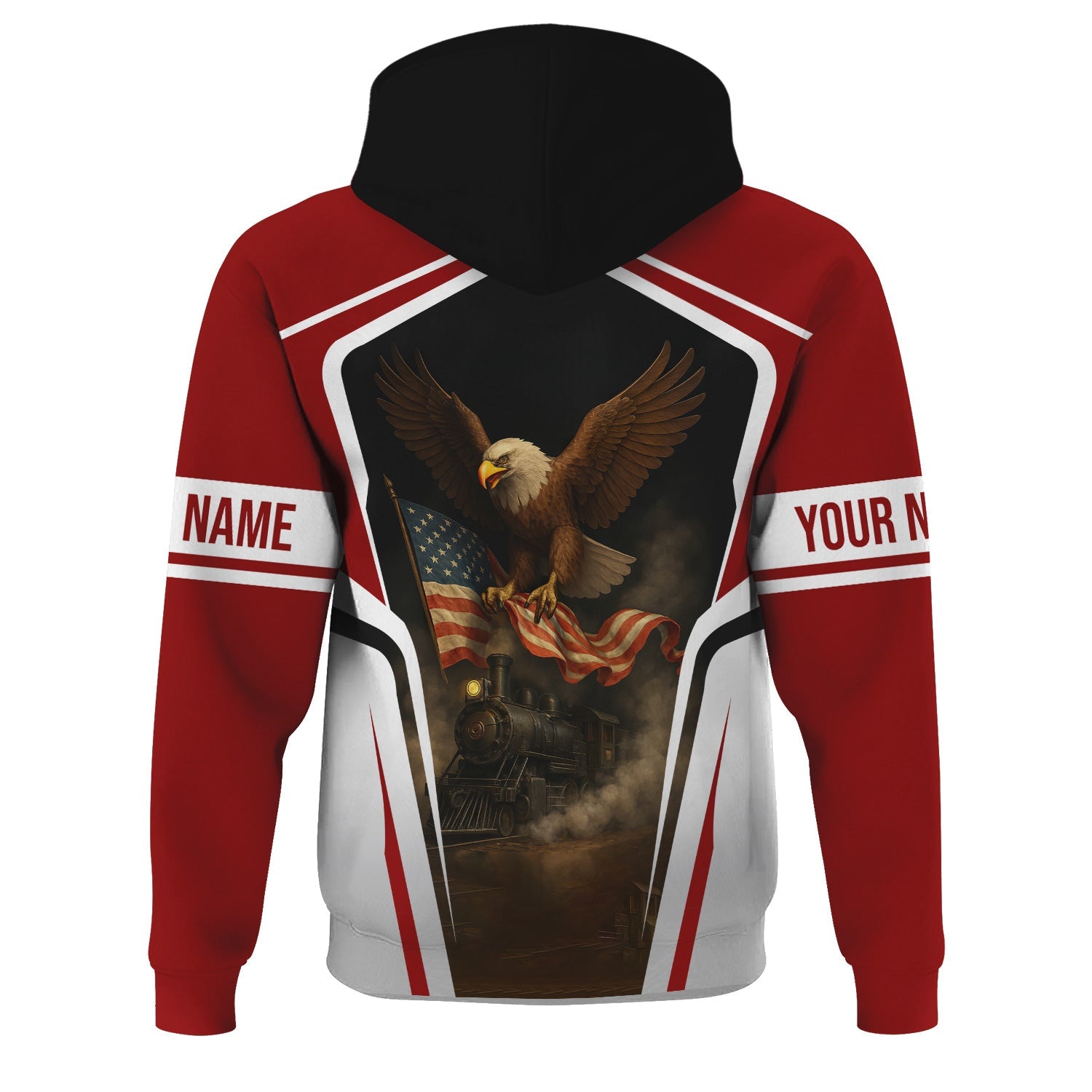 Railspirit Personalized Western Maryland Railway Hoodie American Eagle Vintage Train Zip Up Hoodie