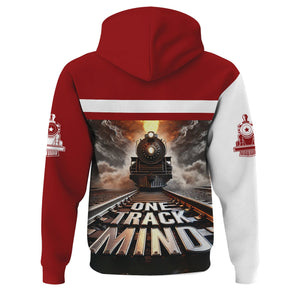 Railspirit Personalized Western Maryland Railway Hoodie One Track Mind Train Printed ZIp Up Hoodie