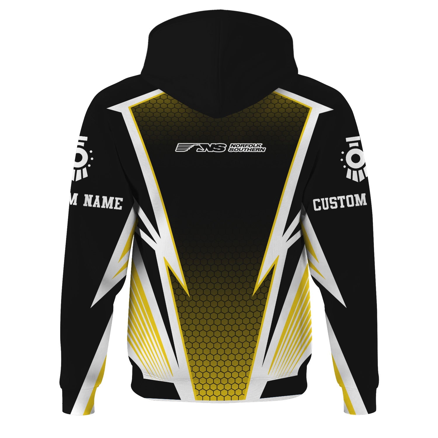 Railspirit Personalized Norfolk Southern Railway Hoodie Lightning Graphic Style Zip Up Hoodie Gift Idea For Train Lover