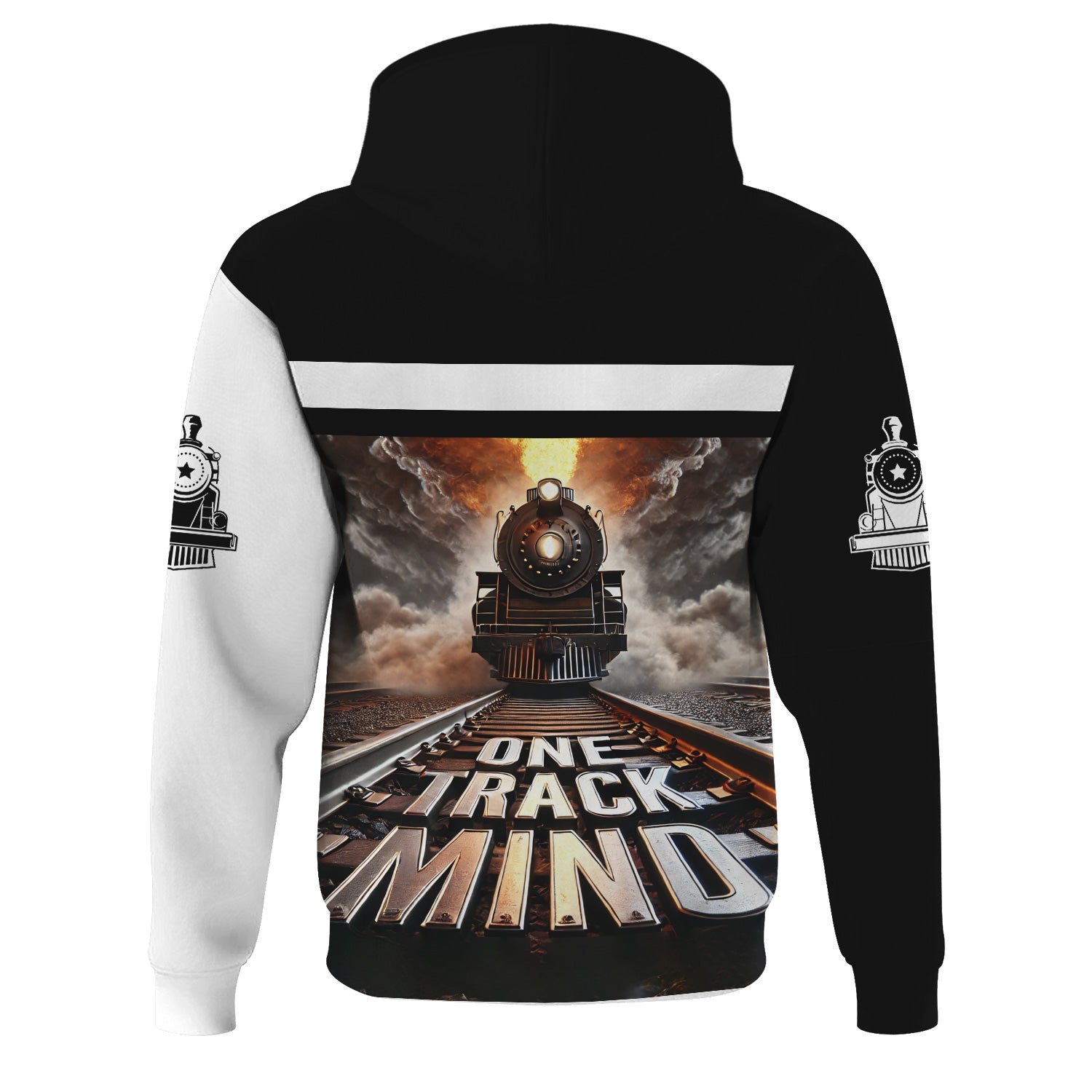 Railspirit Personalized Norfolk and Western Railway Hoodie One Track Mind N&W Train Printed ZIp Up Hoodie