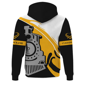Railspirit Personalized Norfolk and Western Railway Hoodie Flame-Inspired Style N&W Zip Up Hoodie Gift Idea For Train Lovers