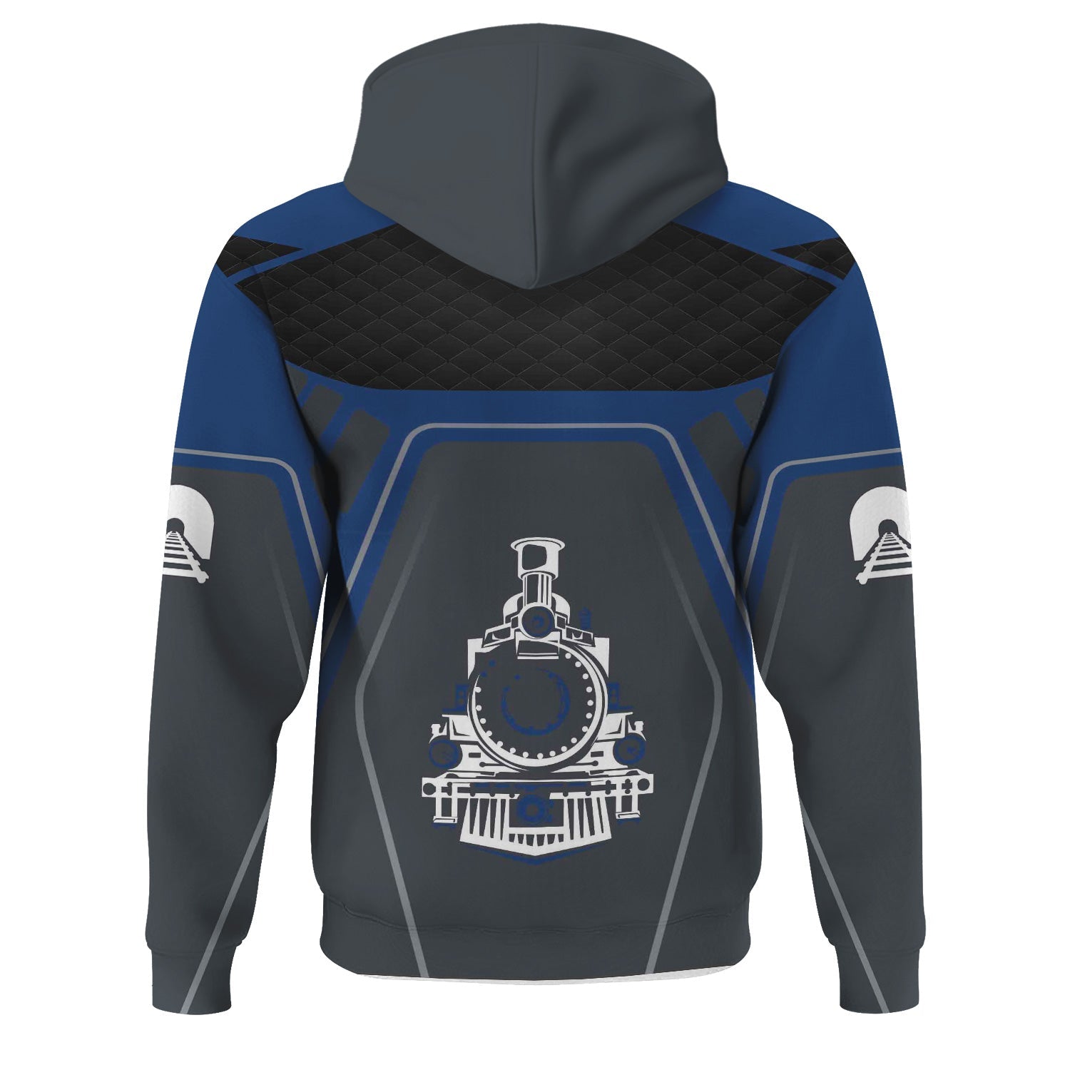 Railspirit Personalized Duluth, Winnipeg and Pacific Railway Hoodie Steam Locomotive Engine Graphic Train Zip Up Hoodie All Over Print