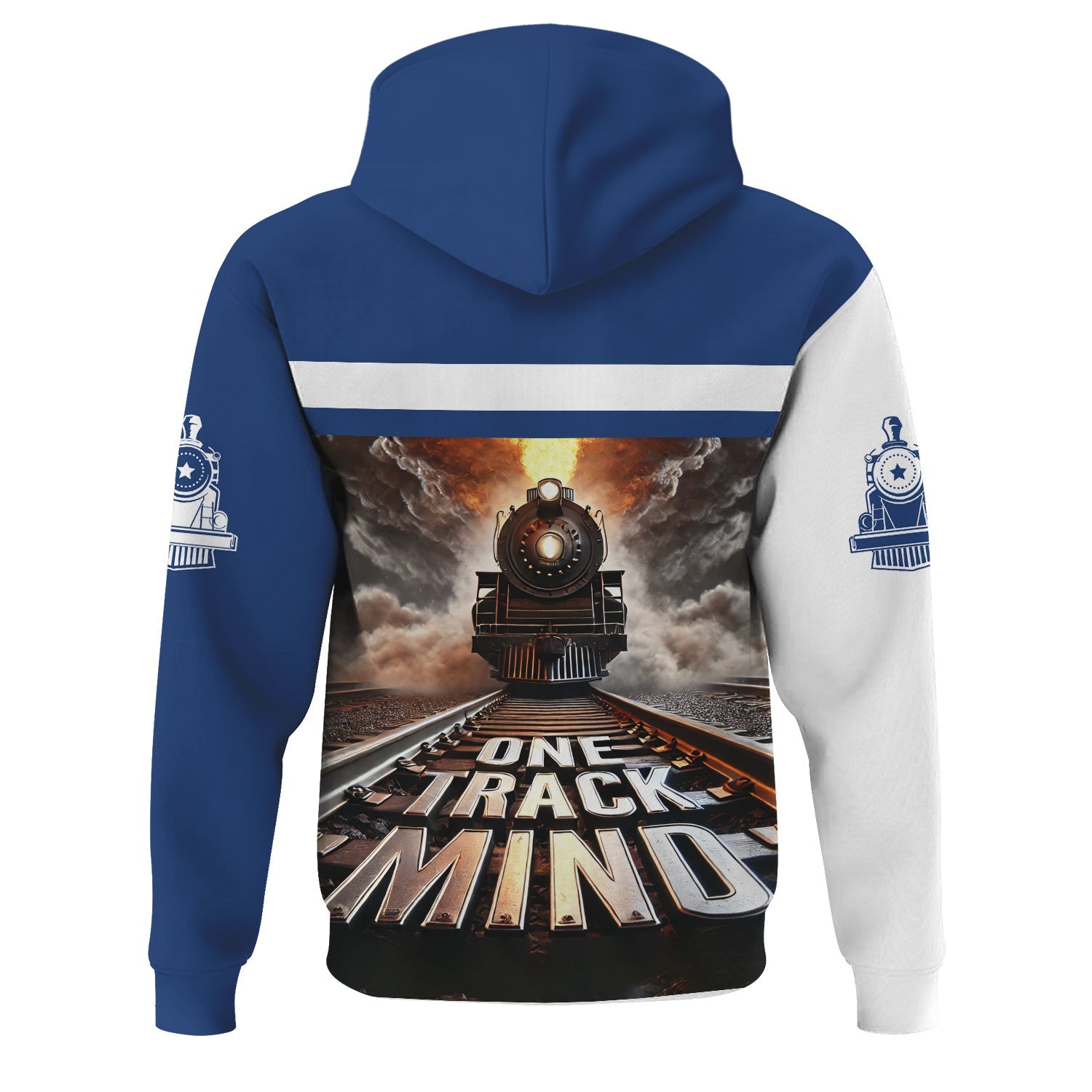 Railspirit Personalized Duluth, Winnipeg and Pacific Railway Hoodie One Track Mind Train Printed ZIp Up Hoodie