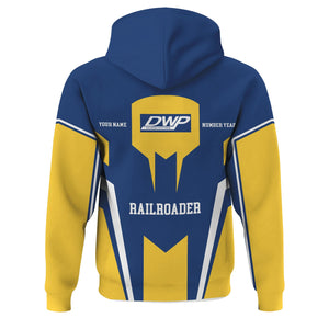 Railspirit Personalized Duluth, Winnipeg and Pacific Railway Hoodie Custom Year Railroader Zip Up Hoodie Gift Idea For Train Lover