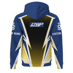 Railspirit Personalized Duluth, Winnipeg and Pacific Railway Hoodie Lightning Graphic Style Zip Up Hoodie Gift Idea For Train Lover