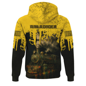 Railspirit Personalized Central of Georgia Railway Hoodie Vintage Train Art Style Zip Up Hoodie For Locomotive Fans