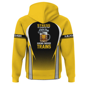 Railspirit Personalized Central of Georgia Railway Hoodie Stress Is Caused By Not Having Enough Trains Zip Up Hoodie