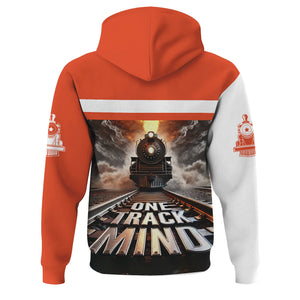 Railspirit Personalized Texas and Pacific Railway Hoodie One Track Mind Train Printed ZIp Up Hoodie