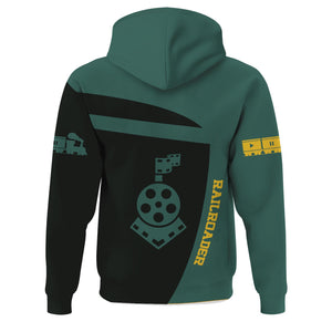 Railspirit Personalized Southern Railway U.S Hoodie All Aboard Steam Train Movie Projector Style SOU Zip Up Hoodie