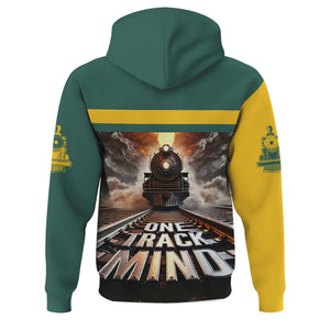 Railspirit Personalized Southern Railway U.S Hoodie One Track Mind SOU Train Printed ZIp Up Hoodie