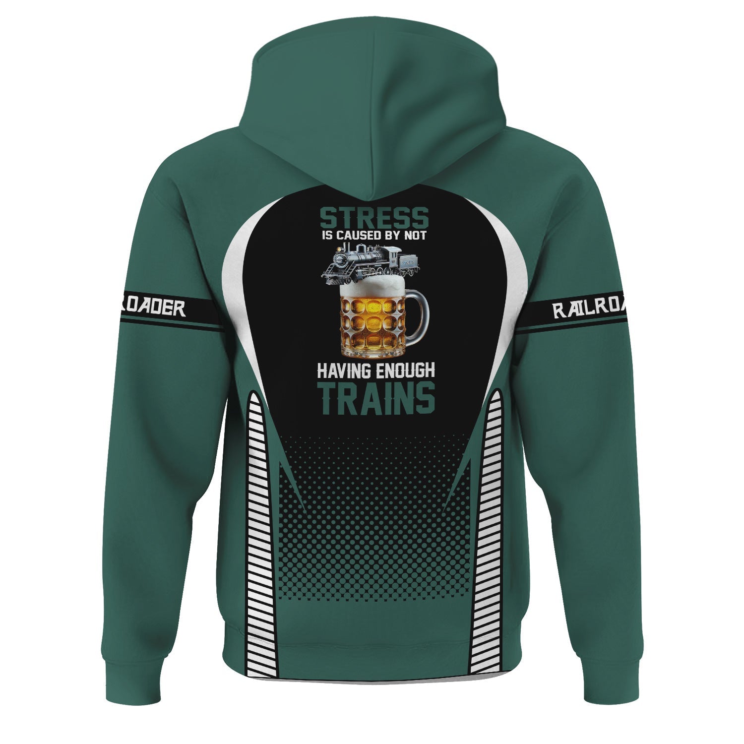 Railspirit Personalized Southern Railway U.S Hoodie Stress Is Caused By Not Having Enough Trains SOU  Zip Up Hoodie