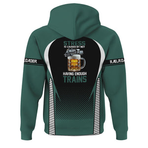 Railspirit Personalized Southern Railway U.S Hoodie Stress Is Caused By Not Having Enough Trains SOU  Zip Up Hoodie