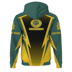 Railspirit Personalized Southern Railway U.S Hoodie Lightning Graphic Style SOU Zip Up Hoodie Gift Idea For Train Lover