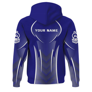 Railspirit Personalized Santa Fe ATSF Railway Hoodie Striking Line Style Atchison, Topeka and Santa Fe Train Zip Up Hoodie For Locomotive Lovers