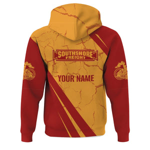 Railspirit Personalized Chicago South Shore and South Bend Railroad Hoodie Crackle Texture Style Train Zip Up Hoodie For Trackhead