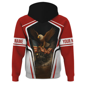 Railspirit Personalized Chicago South Shore and South Bend Railroad Hoodie American Eagle Vintage Train Zip Up Hoodie