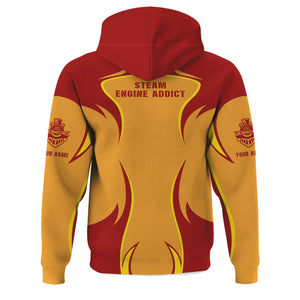 Railspirit Personalized Chicago South Shore and South Bend Railroad Hoodie Distinctive Flame Style Zip Up Hoodie For Steam Engine Addict