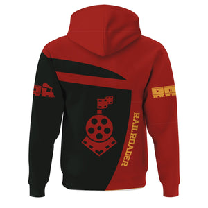 Railspirit Personalized Chicago South Shore and South Bend Railroad Hoodie All Aboard Steam Train Movie Projector Style Zip Up Hoodie