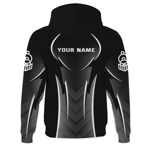 Railspirit Personalized Union Electric Railway Hoodie Striking Line Style Train Zip Up Hoodie For Locomotive Lovers