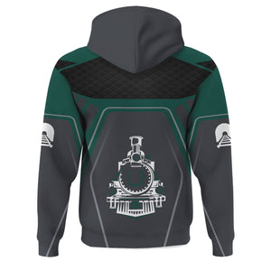 Railspirit Personalized Great Western Railway Hoodie Steam Locomotive Engine Graphic Train Zip Up Hoodie All Over Print