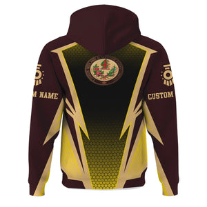 Railspirit Personalized London, Midland and Scottish Railway Hoodie Lightning Graphic Style Zip Up Hoodie Gift Idea For Train Lover