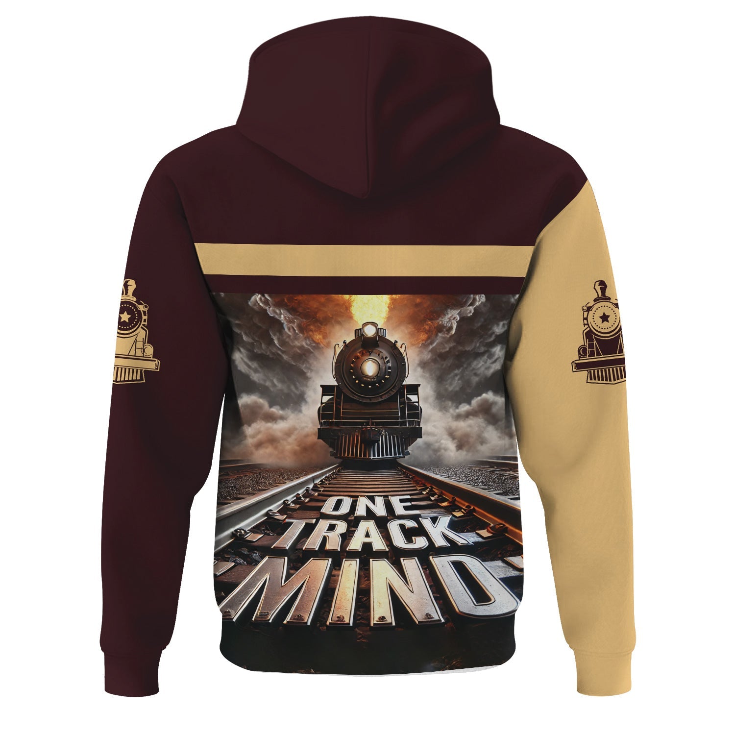 Railspirit Personalized London, Midland and Scottish Railway Hoodie One Track Mind Train Printed ZIp Up Hoodie