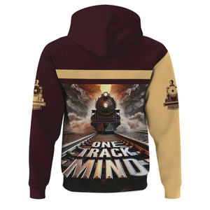 Railspirit Personalized London, Midland and Scottish Railway Hoodie One Track Mind Train Printed ZIp Up Hoodie