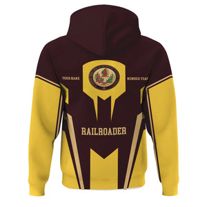 Railspirit Personalized London, Midland and Scottish Railway Hoodie Custom Year Railroader Zip Up Hoodie Gift Idea For Train Lover