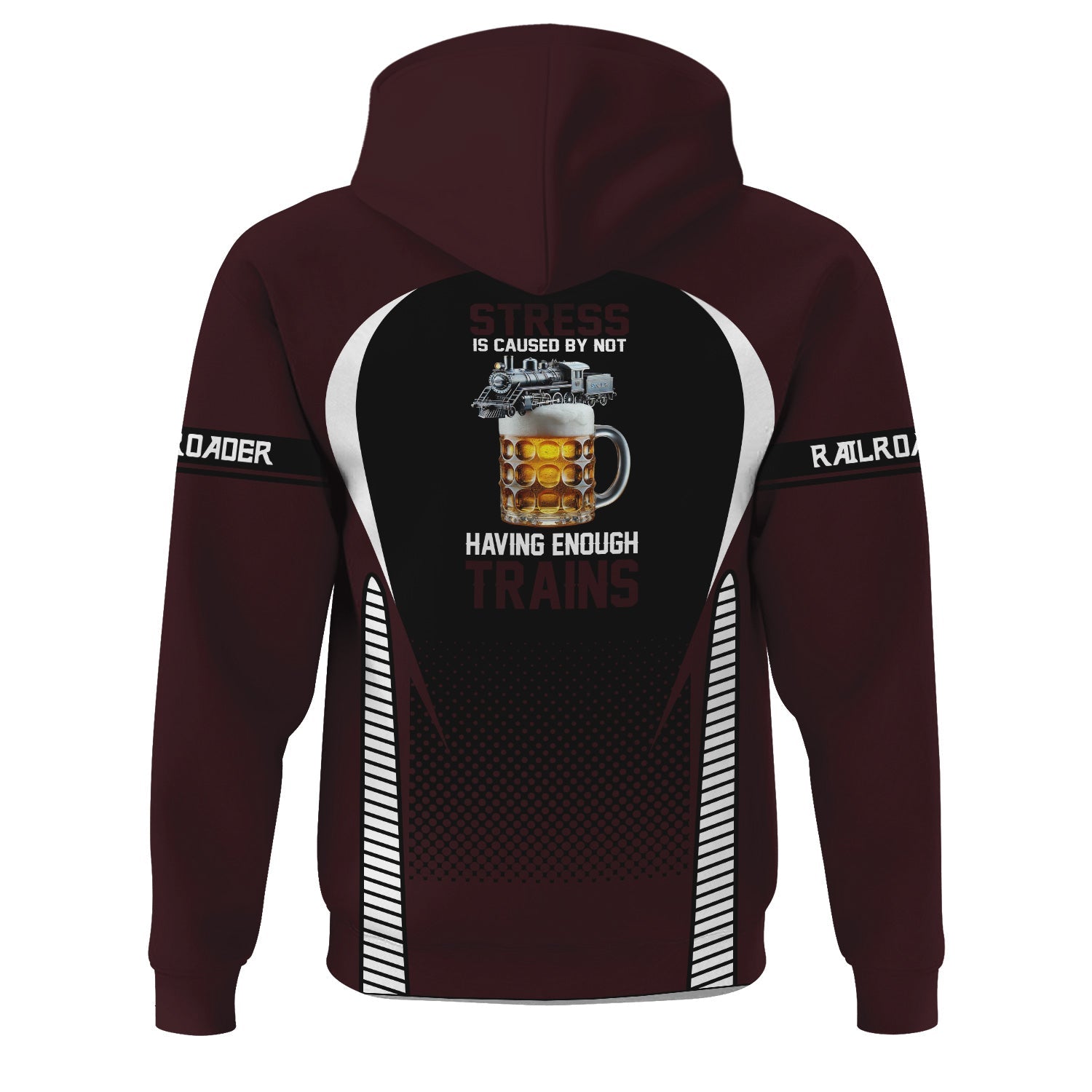 Railspirit Personalized London, Midland and Scottish Railway Hoodie Stress Is Caused By Not Having Enough Trains  Zip Up Hoodie