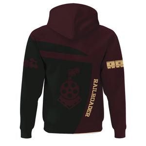 Railspirit Personalized London, Midland and Scottish Railway Hoodie All Aboard Steam Train Movie Projector Style Zip Up Hoodie