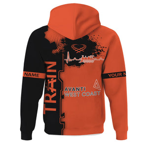 Railspirit Personalized Avanti West Coast Hoodie Engine Heartbeat and Track Love Style Zip Up Hoodie Gift Idea For Train Lovers
