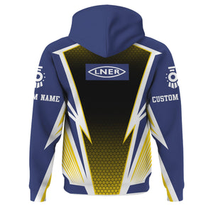 Railspirit Personalized London and North Eastern Railway Hoodie Lightning Graphic Style Zip Up Hoodie Gift Idea For Train Lover