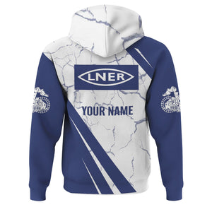 Railspirit Personalized London and North Eastern Railway Hoodie Crackle Texture Style Train Zip Up Hoodie For Trackhead