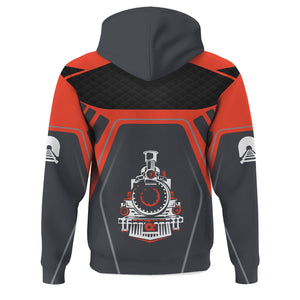 Railspirit Personalized British Railway Hoodie Steam Locomotive Engine Graphic Train Zip Up Hoodie All Over Print