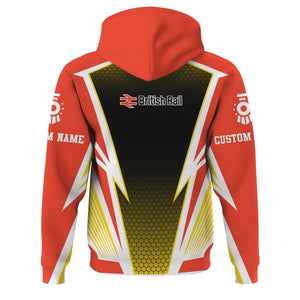 Railspirit Personalized British Railway Hoodie Lightning Graphic Style Zip Up Hoodie Gift Idea For Train Lover