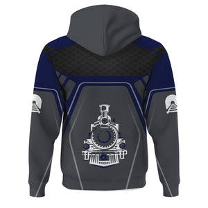 Railspirit Personalized Jersey Central Railroad Hoodie Steam Locomotive Engine Graphic CNJ Train Zip Up Hoodie All Over Print