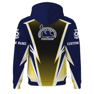 Railspirit Personalized CNJ Jersey Central Railroad Hoodie Lightning Graphic Style Zip Up Hoodie Gift Idea For Train Lover