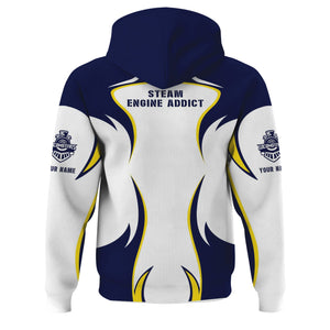 Railspirit Personalized Jersey Central Railroad Hoodie Distinctive Flame Style CNJ Zip Up Hoodie For Steam Engine Addict