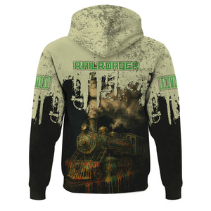 Railspirit Personalized Virginia & Truckee Railroad Hoodie Vintage Train Art Style Zip Up Hoodie For Locomotive Fans