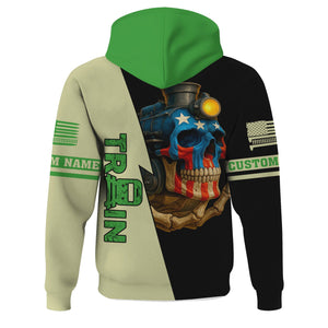 Railspirit Personalized Virginia & Truckee Railroad Hoodie Train Skull American Flag Zip Up Hoodie All Over Print